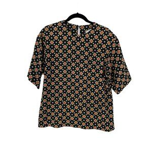 Evan-Picone‎ Shirt Top Blouse Womens Size 14 Patterned Keyhole Opening 90's